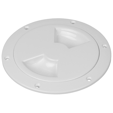 SEA-DOG Quarter-Turn Smooth Deck Plate w/Internal Collar - White - 6" 336360-1